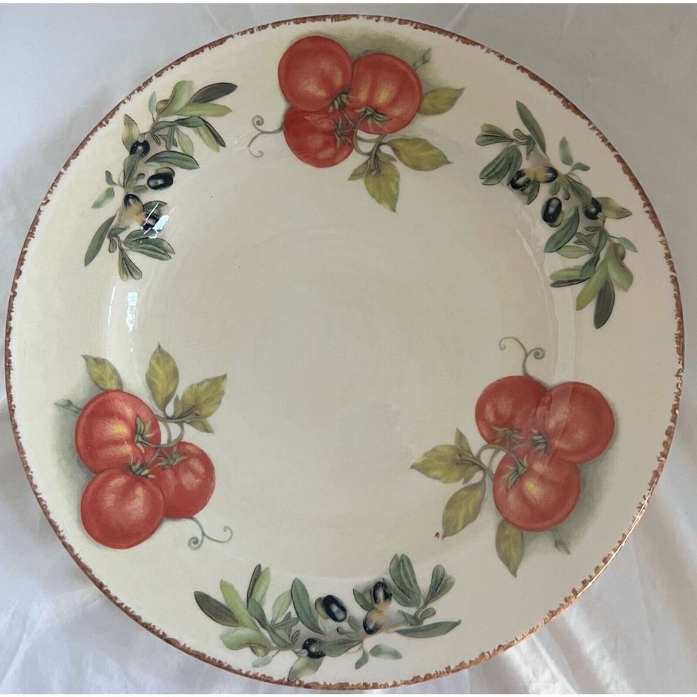 TIFFANI BOUTIQUE JARDIN POTAGER ITALIAN CERAMIC SERVING PLATTER VINTAGE 1980s